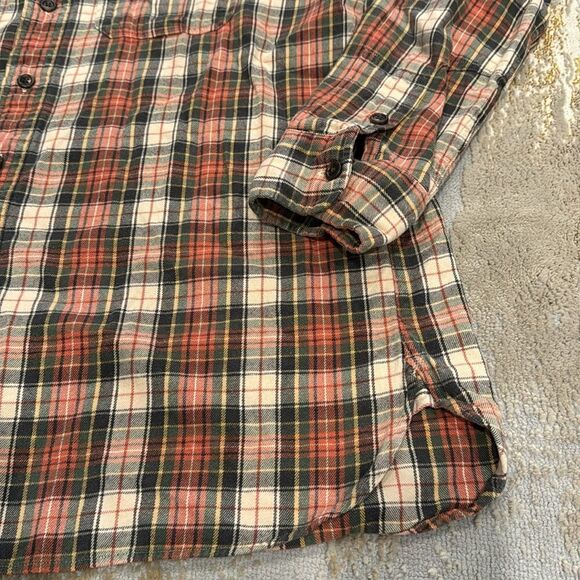 Vintage  Polo Ralph Lauren Dark Orange Flannel Button-Down Shirt size L EuC - Picture 4 of 9